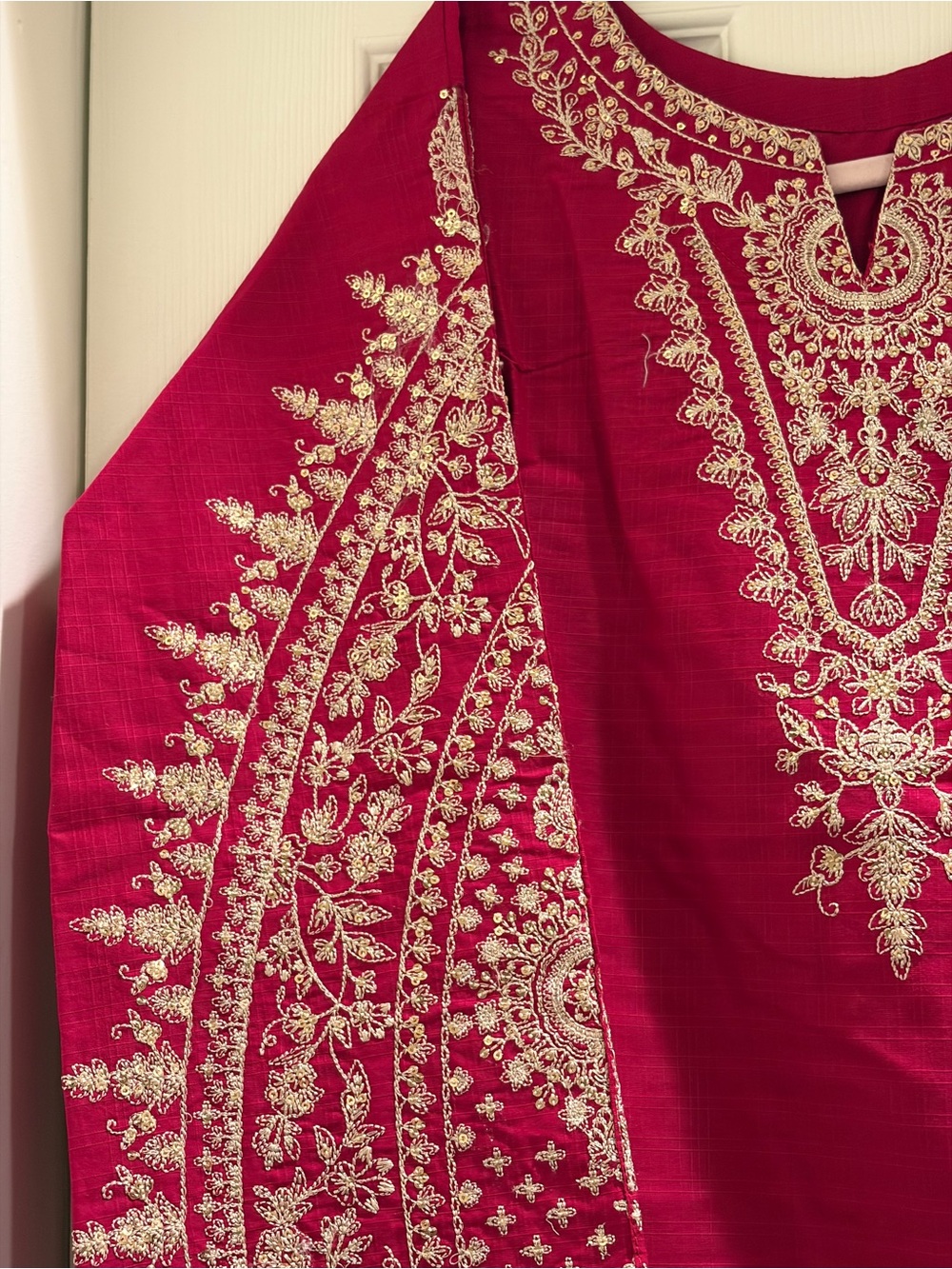 Pakistani/indian gold Embroidered kameez shalwar dress